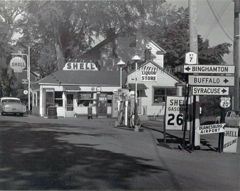 Close up of gas station