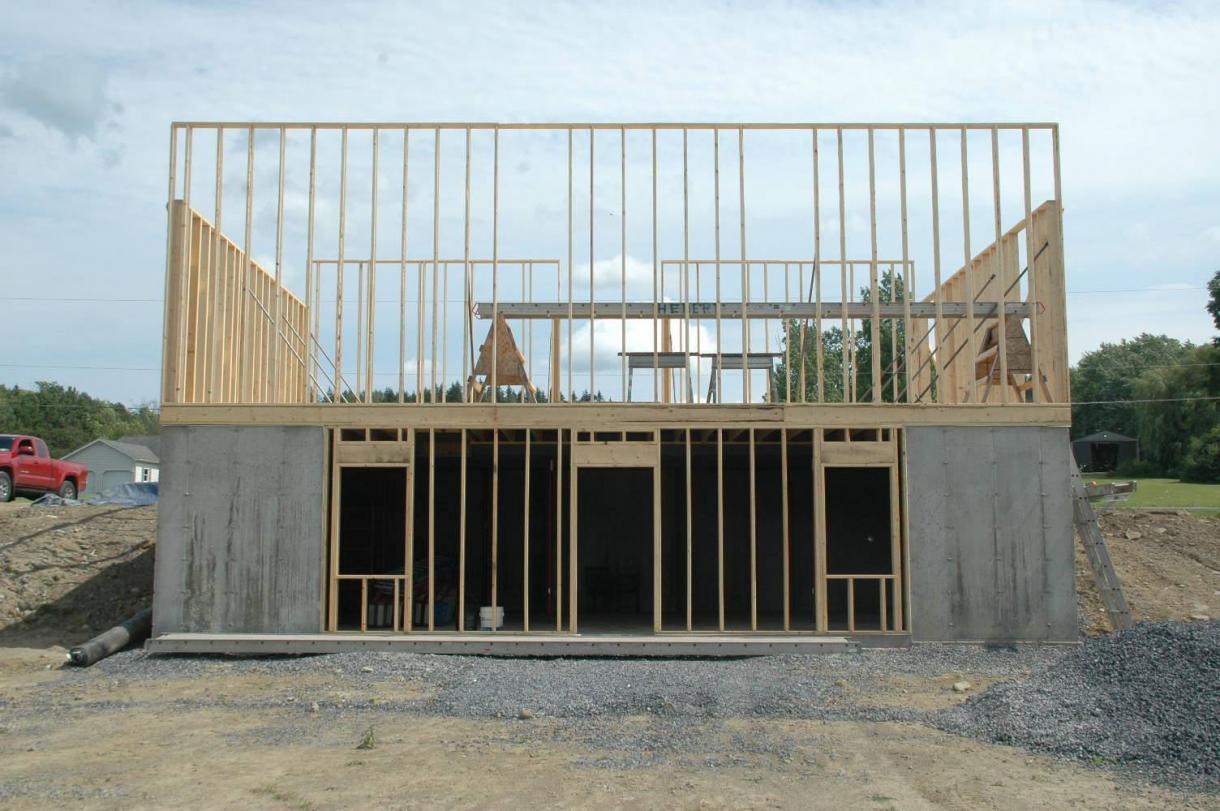 Framing picture of new archive building