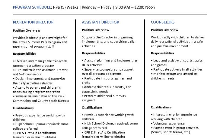 Job Descriptions